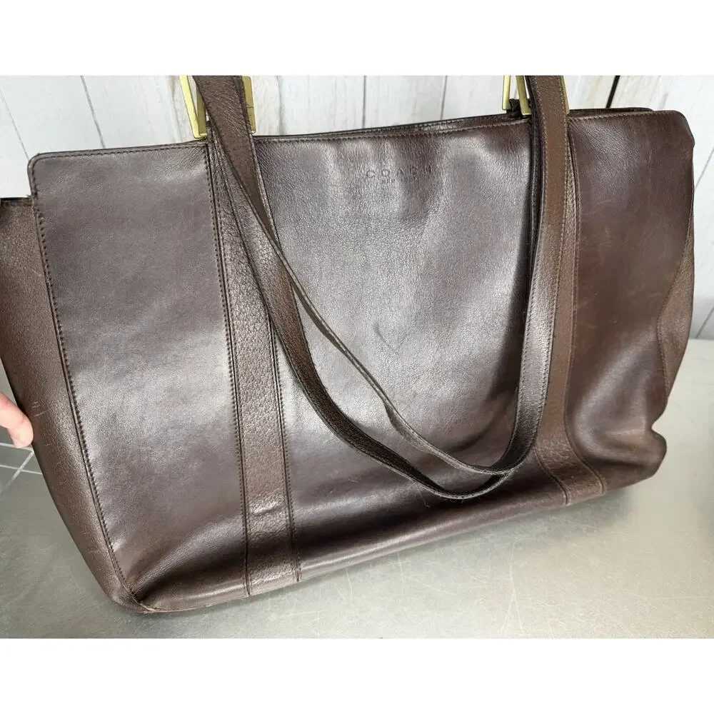 Vintage 90s Coach Brown Mahogany Bridle Leather Tote Double Handle Handbag